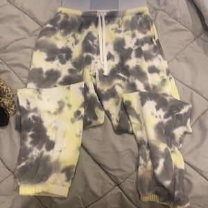 green,white and grey tie dye xs sweatpants